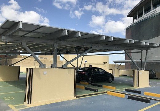 aluminium PV caport mounting system bracket dubai 280kw