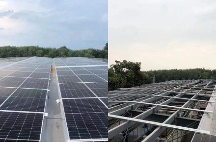 Struktur Keluli tanpa Jubin Pembinaan BIPV Selesai
